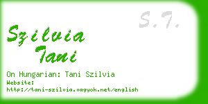 szilvia tani business card